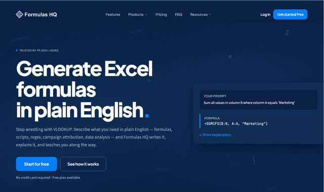 Formulas HQ: Streamline Spreadsheet Tasks with AI-Powered Tools