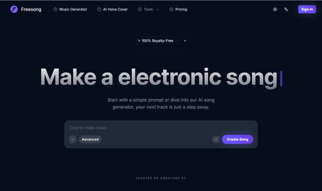 Freesong :Turn any idea into a song instantly.
