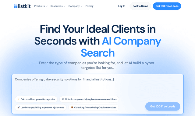 ListKit: Find Your Ideal Clients in Seconds with AI Company Search