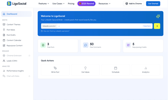 LigoSocial: LinkedIn Second Brain for Agencies & Solopreneurs