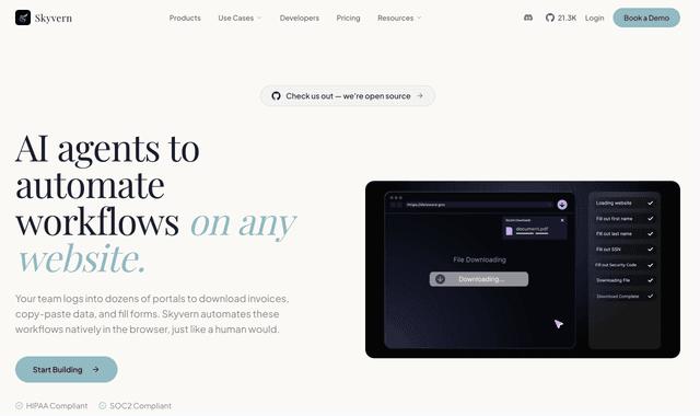 Skyvern: Automate browser workflows with AI