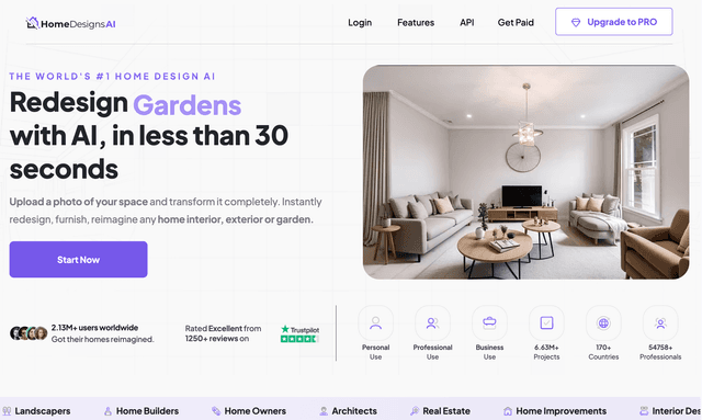 Home Designs  Redesign Garden with AI, in less than 30 seconds