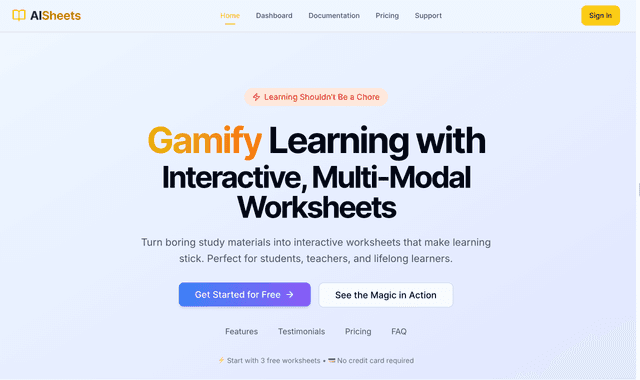 AI Sheets.study :Making learning engaging and active through interactivity