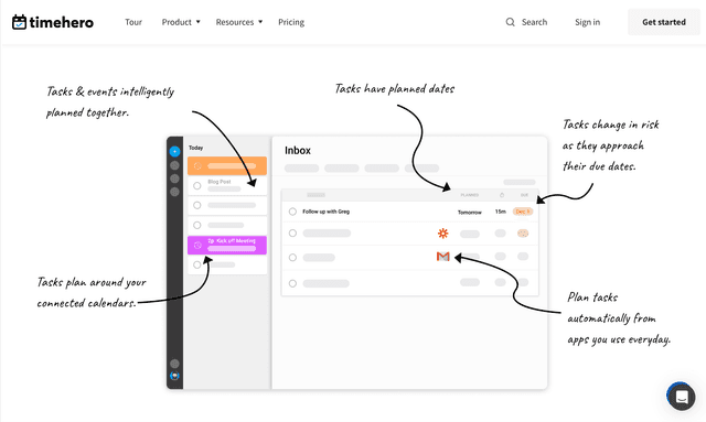 Time Hero :Schedule, manage, and automate work from daily tasks, projects and calendar events.