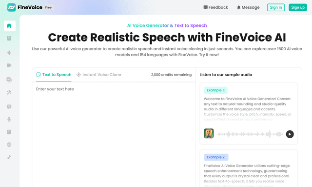 Finevoice: Create Realistic Speech with FineVoice AI