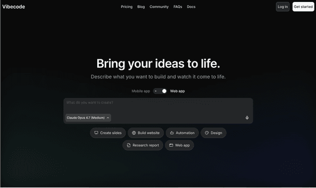 Vibecode App :The vibe coding agent