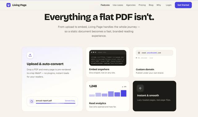 Living Page :Turn any PDF into a Living Page people will actually read.