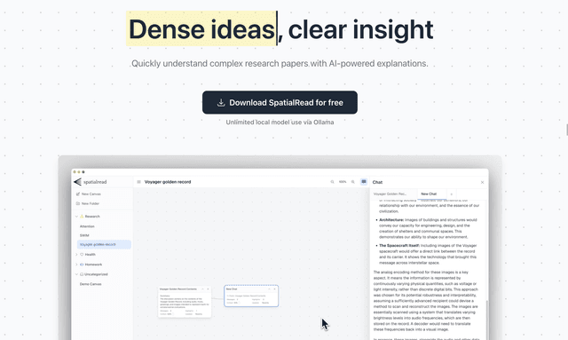 Spatialread: Quickly understand complex research papers with AI-powered explanations.