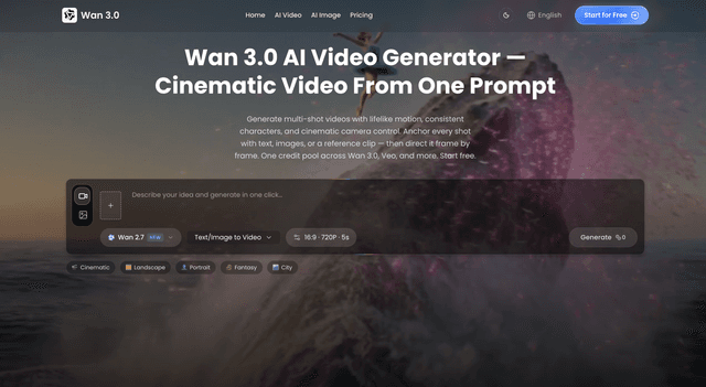 Wan 3 is an AI video generation platform
