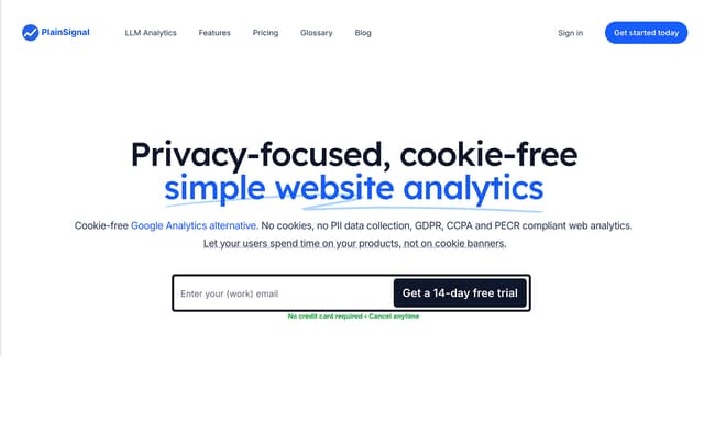 Plainsignal: Privacy-focused, cookie-free simple website analytics