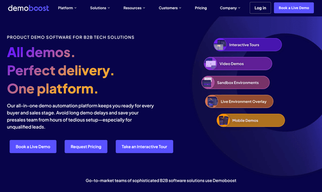 Demoboost All demos. Perfect delivery. One platform.