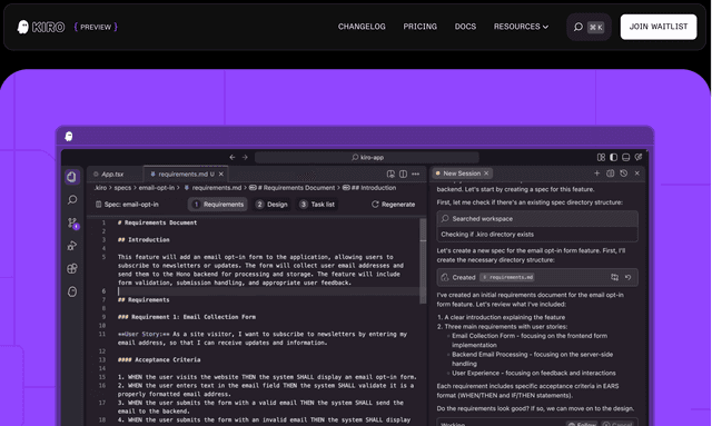 Kiro :The AI IDE for prototype to production