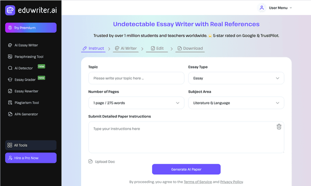 Edu Writer Undetectable Essay Writer with Real References