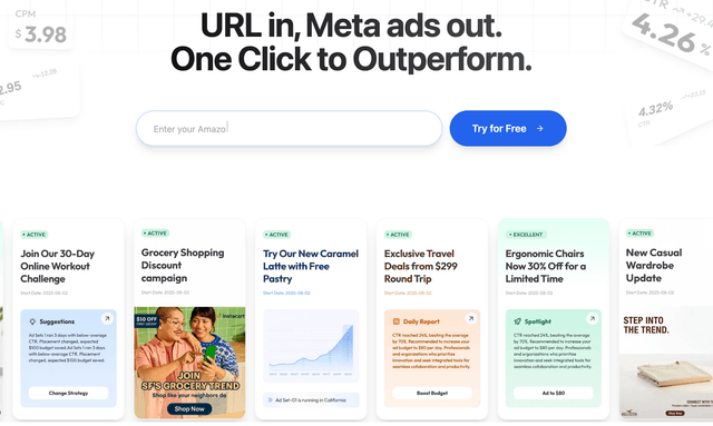 Didoo AI: URL in, Meta ads out. One Click to Outperform.