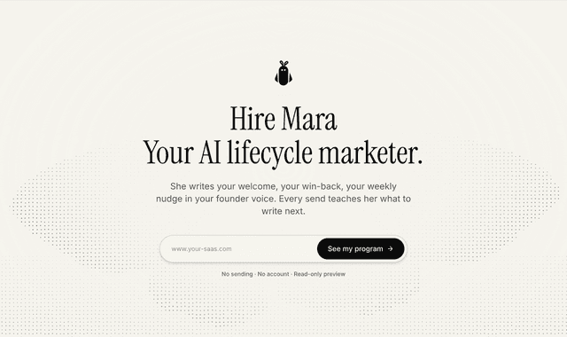 Mara :Your AI lifecycle email marketer.