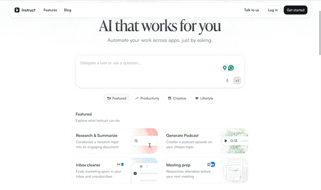Instruct AI:Automating work, one task at a time