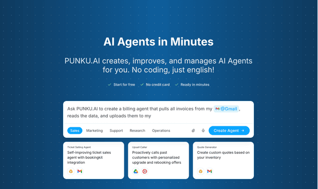 Punku.ai :AI Agents in Minutes