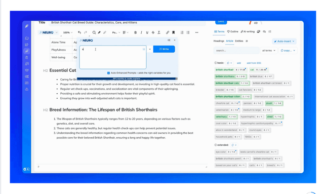 Neuron Writer : Optimize your website content so Google & AI adores it