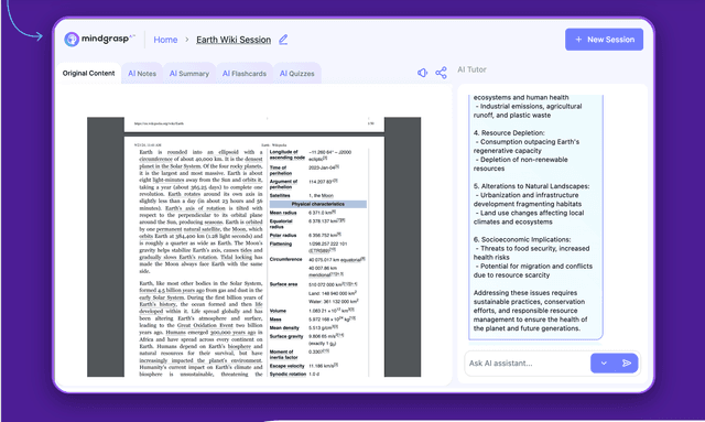 Mindgrasp homepage
