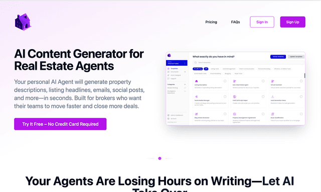 Write.homes AI Content Generator for Real Estate Agents