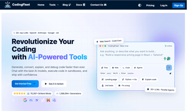 Coding Fleet :Revolutionize Your Coding with AI-Powered Tools