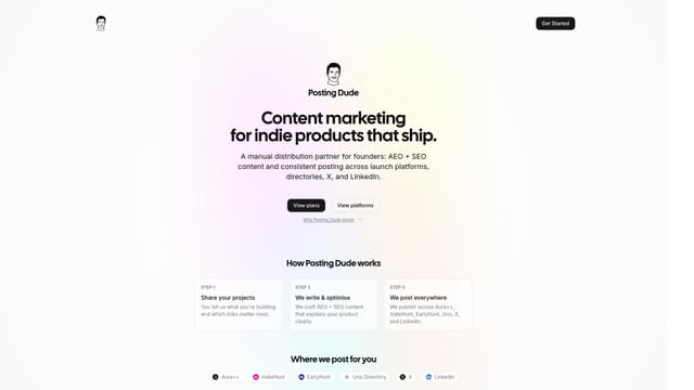 Posting Dude is a done-for-you content marketing and distribution service