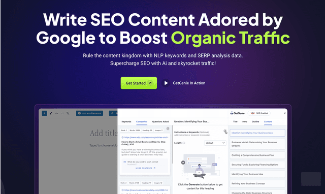 GetGenie AI is a WordPress-based AI writing and SEO assistant