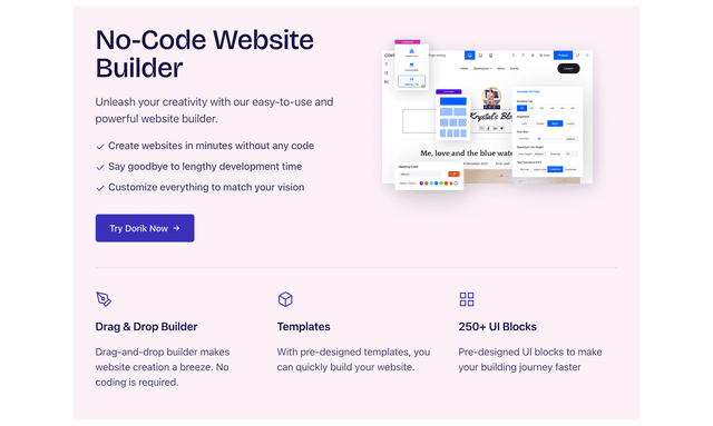 Dorik no-code website builder