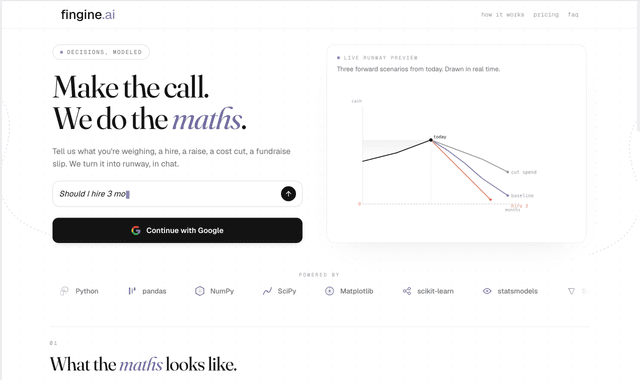 Fingine AI :Make the call, we will do the math