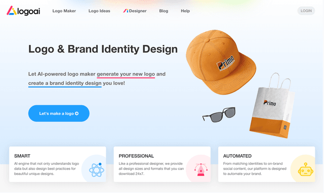 LogoAI is an AI-powered logo maker and brand identity platform