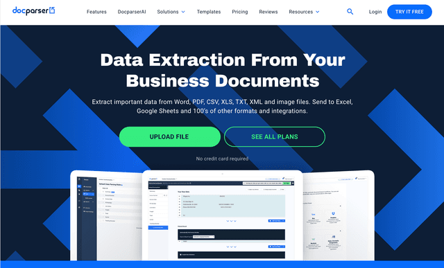 Docparser Data Extraction From Your Business Documents