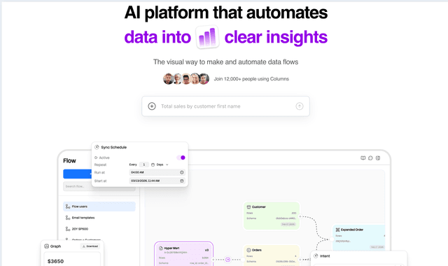 Columns AI is a data automation and visualization platform