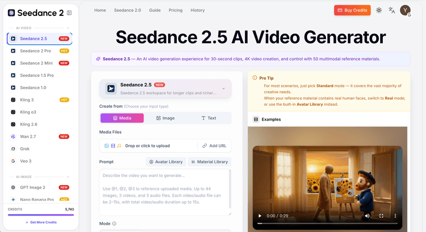 Seedance AI 2.5 Video Generator