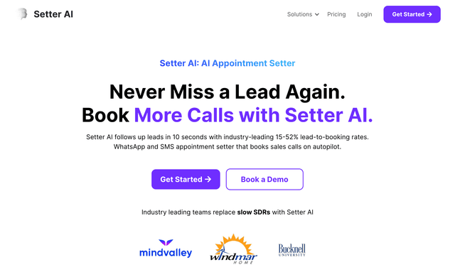 AI appointment setter for WhatsApp and SMS.
