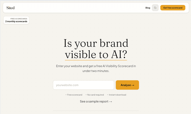 Sited :See if AI can find your brand.