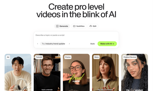 Veed: Create pro level videos in the blink of AI