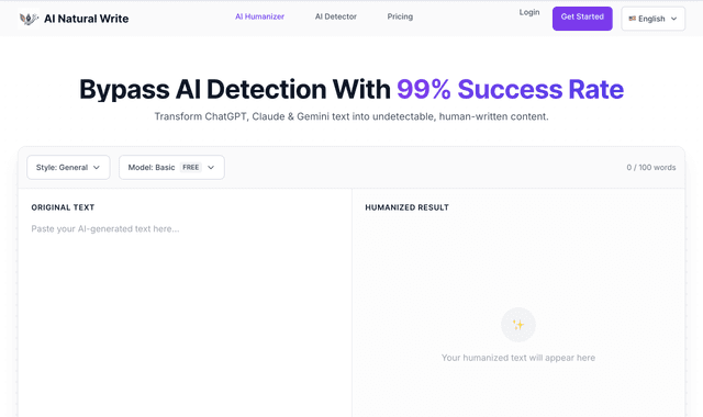 AI Natural Write :Transform AI text into undetectable human writing.