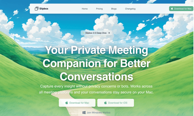 Slipbox: Your Private Meeting Companion for Better Conversations