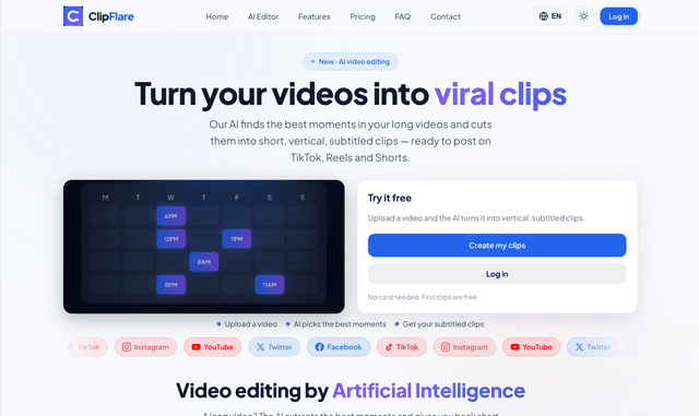 Clipflare :Turn your videos into viral clips