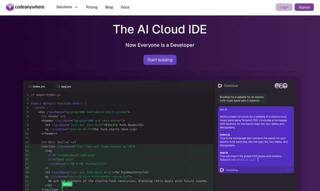 Codeanywhere The AI Cloud IDE