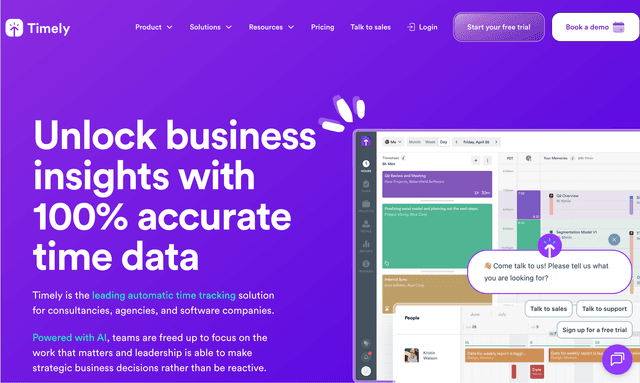 Timely :Unlock business insights with 100% accurate time data