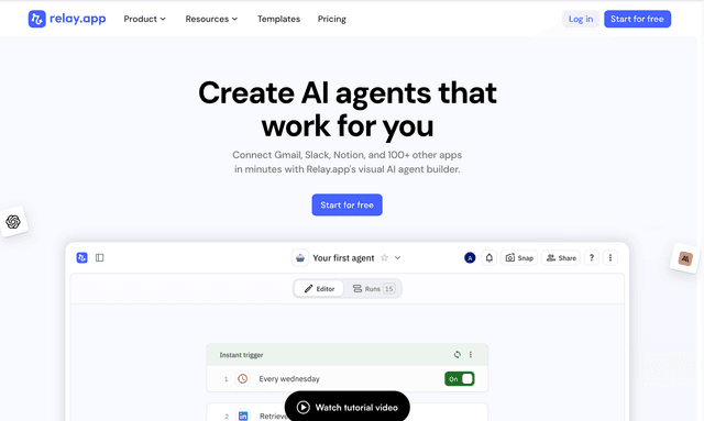 Relay create AI agents that work for you.