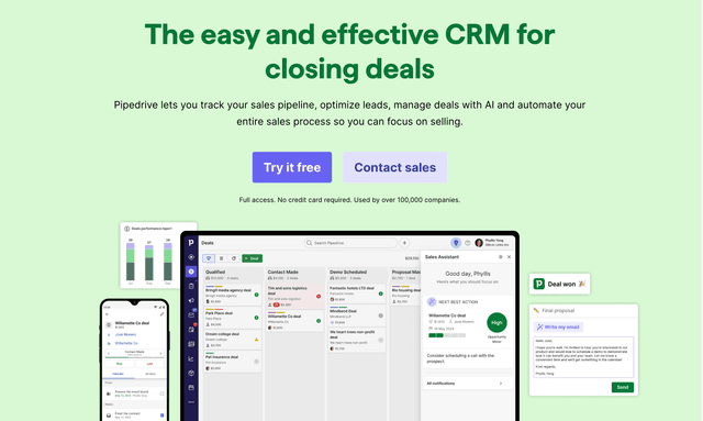 Pipedrive :Sales CRM & Pipeline Management Software