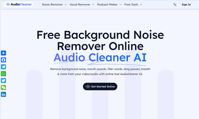 Free Background Noise Remover Online Audio Cleaner AI