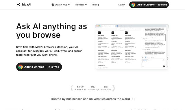 Max AI Ask AI anything as you browse