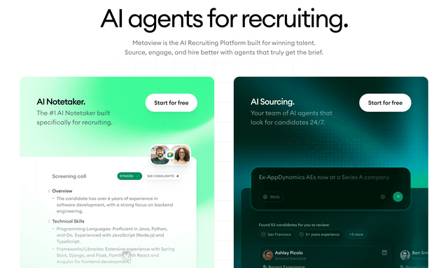 Metaview: AI agents for recruiting.