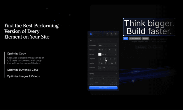 Keak is an AI-driven conversion rate optimization platform