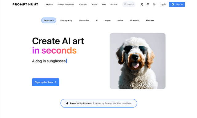 Prompt Hunt : Create AI art in seconds