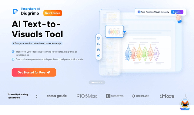 Tenorshare :AI-powered tool to turn ideas/text into clear diagrams & infographics.