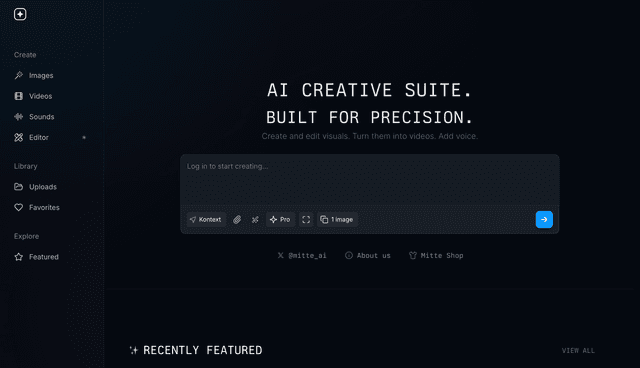 Mitte AI creative suite. Built for precision.